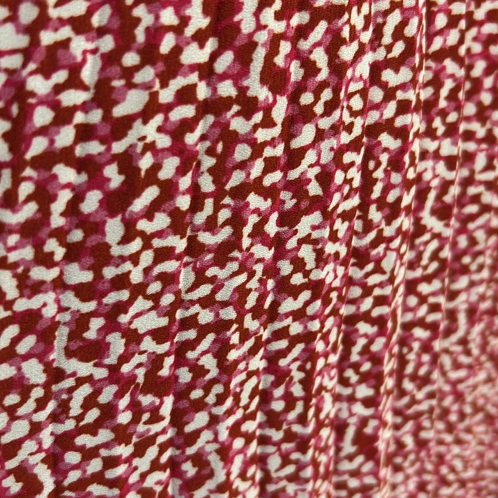 Vince‎ Camuto Pink/Ivory Pleated Floral Midi Skirt Lightweight Feminine Girly XL - Picture 11 of 15